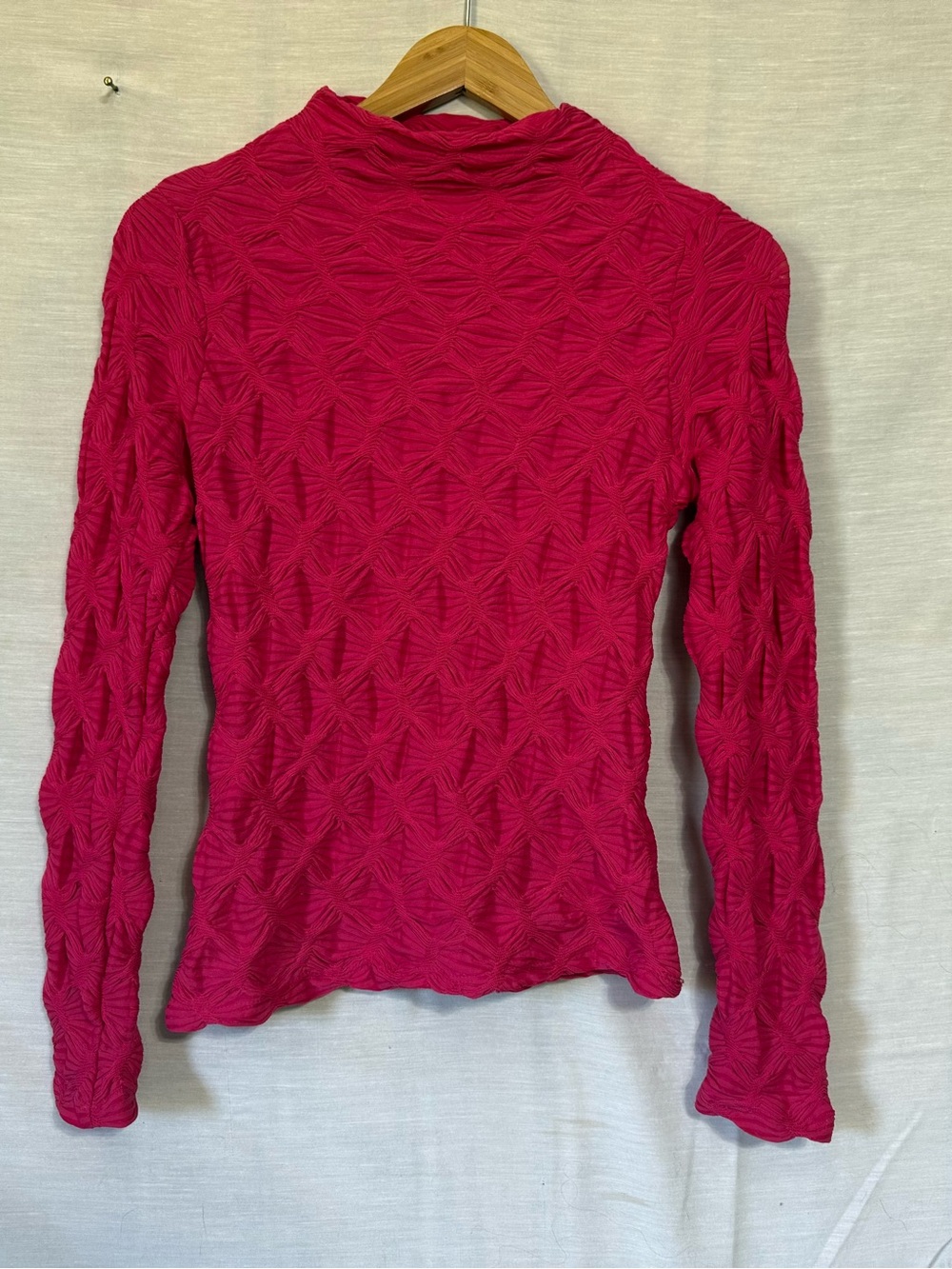 Maeve Anthropologie Pink Textured Stretch Top Small NWOT